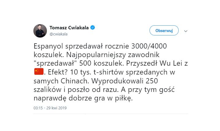 WZROST sprzedaży koszulek Espanyolu po przyjściu chińskiego piłkarza! :D